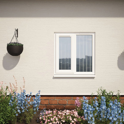 Crystal UPVC White Casement Window Left Hand Side Hung Next To Fixed Light Clear Glazing - JJ Building Materials