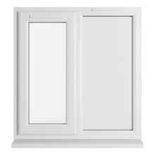 Crystal UPVC White Casement Window Left Hand Side Hung Next To Fixed Light Clear Glazing - JJ Building Materials