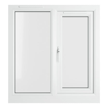 Crystal UPVC White Casement Window Left Hand Side Hung Next To Fixed Light Clear Glazing - JJ Building Materials