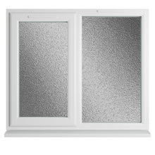 Crystal UPVC White Casement Window Left Hand Side Hung Next To Fixed Light Obscure Glazing - JJ Building Materials