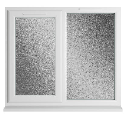 Crystal UPVC White Casement Window Left Hand Side Hung Next To Fixed Light Obscure Glazing - JJ Building Materials