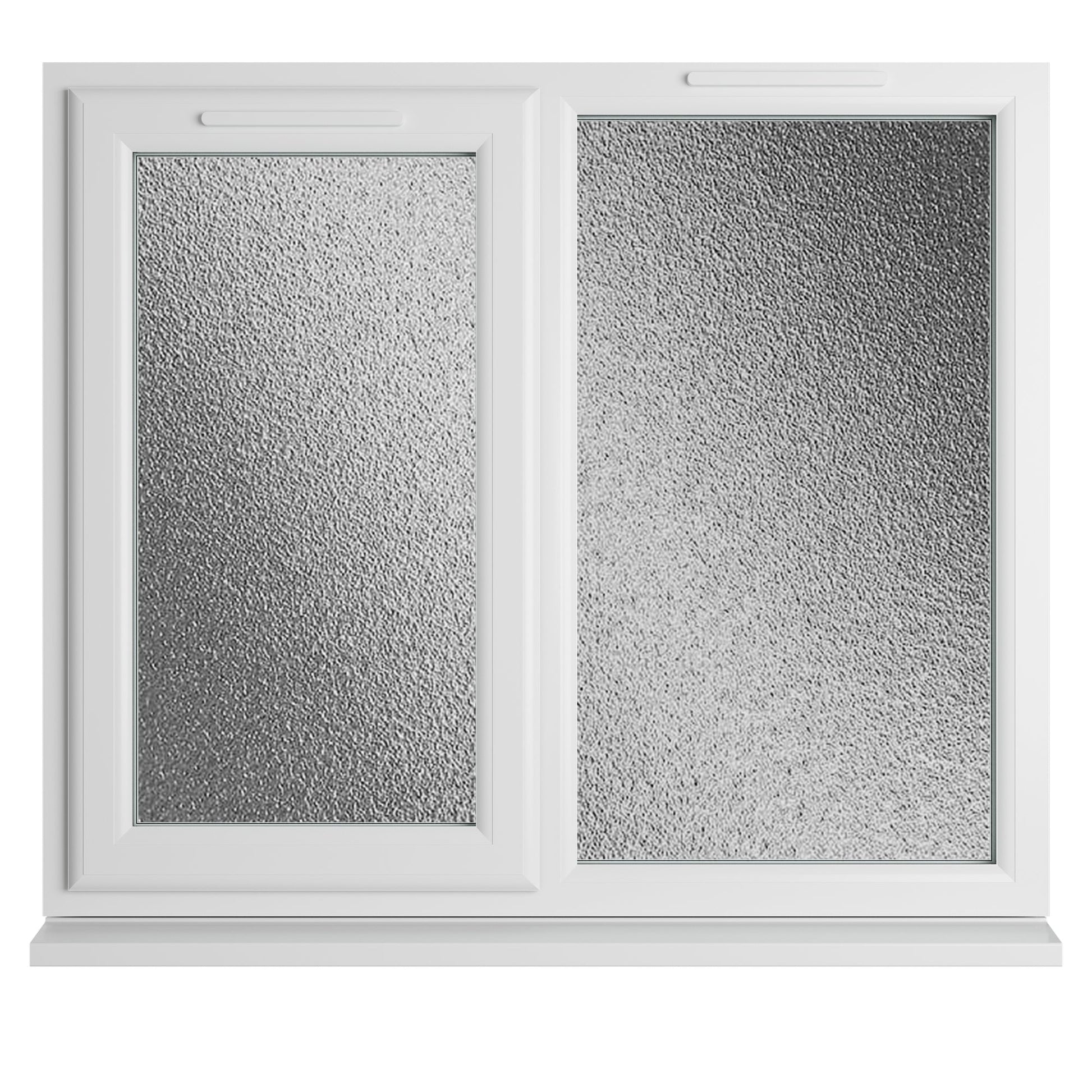 Crystal UPVC White Casement Window Left Hand Side Hung Next To Fixed Light Obscure Glazing - JJ Building Materials