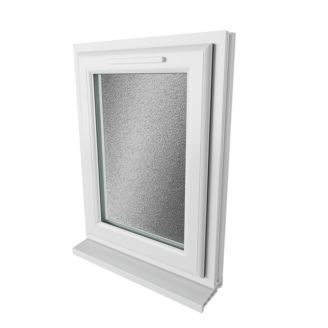 Crystal UPVC White Casement Window Left Hand Side Hung Obscure Glazing - JJ Building Materials