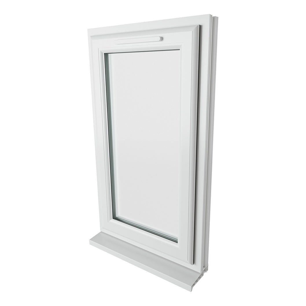 Crystal UPVC White Casement Window Right Hand Side Hung Clear Glazing - JJ Building Materials