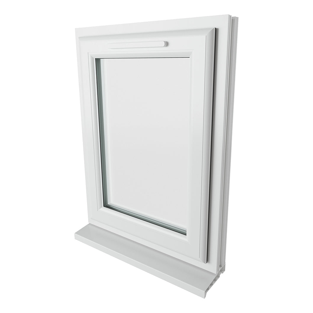 Crystal UPVC White Casement Window Right Hand Side Hung Clear Glazing - JJ Building Materials