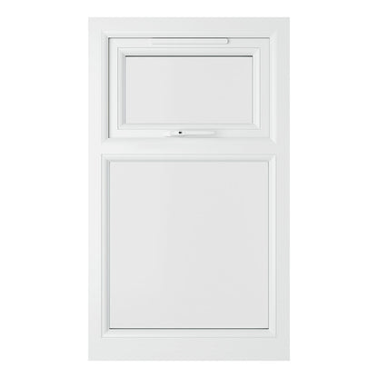 Crystal UPVC White Casement Window Top Hung Opener Over Fixed Light Clear Glazing - JJ Building Materials