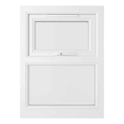 Crystal UPVC White Casement Window Top Hung Opener Over Fixed Light Clear Glazing - JJ Building Materials