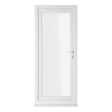 Crystal UPVC White Clear Glazing Single Door Full Glass Double Glazed Left Hand Open - JJ Building Materials