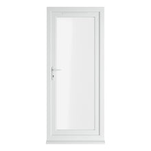 Crystal UPVC White Clear Glazing Single Door Full Glass Double Glazed Right Hand Open - JJ Building Materials