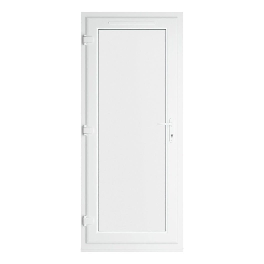 Crystal UPVC White Clear Glazing Single Door Full Glass Double Glazed Right Hand Open - JJ Building Materials