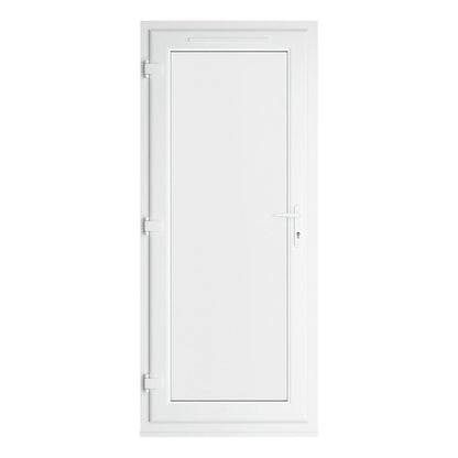 Crystal UPVC White Clear Glazing Single Door Full Glass Double Glazed Right Hand Open - JJ Building Materials