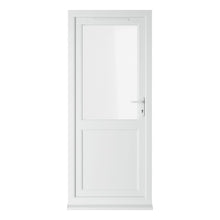 Crystal UPVC White Clear Glazing Single Door Half Panel Double Glazed Left Hand Open - JJ Building Materials