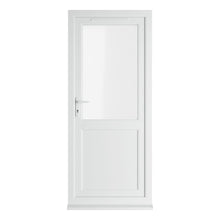 Crystal UPVC White Clear Glazing Single Door Half Panel Double Glazed Right Hand Open - JJ Building Materials