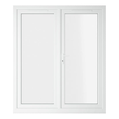 Crystal UPVC White French Door Clear Double Glazing Left Hand Master 150mm Cill Included - JJ Building Materials