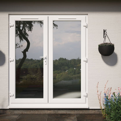 Crystal UPVC White French Door Clear Double Glazing Left Hand Master 150mm Cill Included - JJ Building Materials