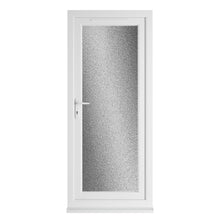 Crystal UPVC White Obscure Glazing Single Door Full Glass Double Glazed Right Hand Open - JJ Building Materials