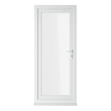 Crystal UPVC White Triple Glazed Single Door Full Glass LH Clear - JJ Building Materials