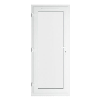 Crystal UPVC White Triple Glazed Single Door Full Glass RH Clear - JJ Building Materials