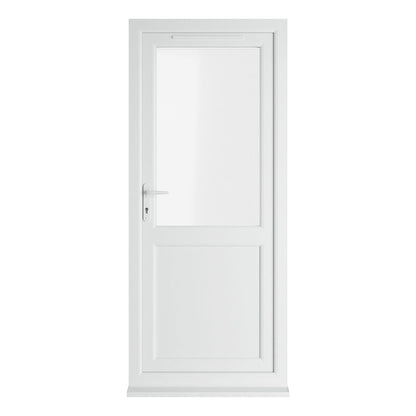 Crystal UPVC White Triple Glazed Single Door Half Panel RH Clear - JJ Building Materials