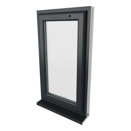 Crystal UPVC Window Grey 7016 External White Int Top Opener Clear Glazing - JJ Building Materials