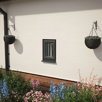 Crystal UPVC Window Grey 7016 External White Int Top Opener Obscure Glazing - JJ Building Materials