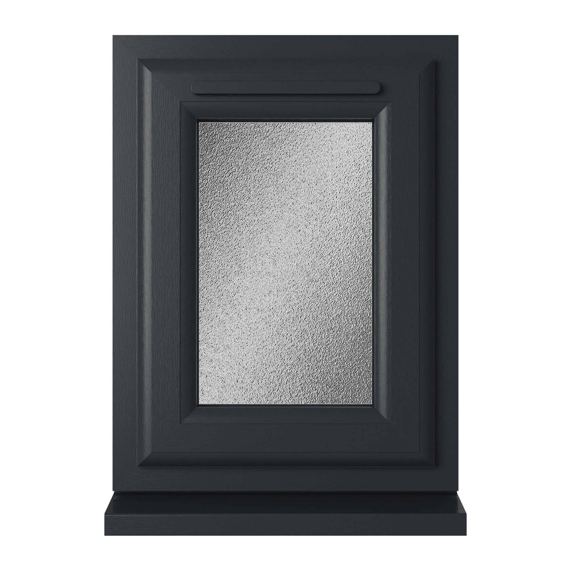 Crystal UPVC Window Grey 7016 External White Int Top Opener Obscure Glazing - JJ Building Materials