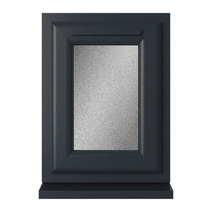 Crystal UPVC Window Grey 7016 External White Int Top Opener Obscure Glazing - JJ Building Materials