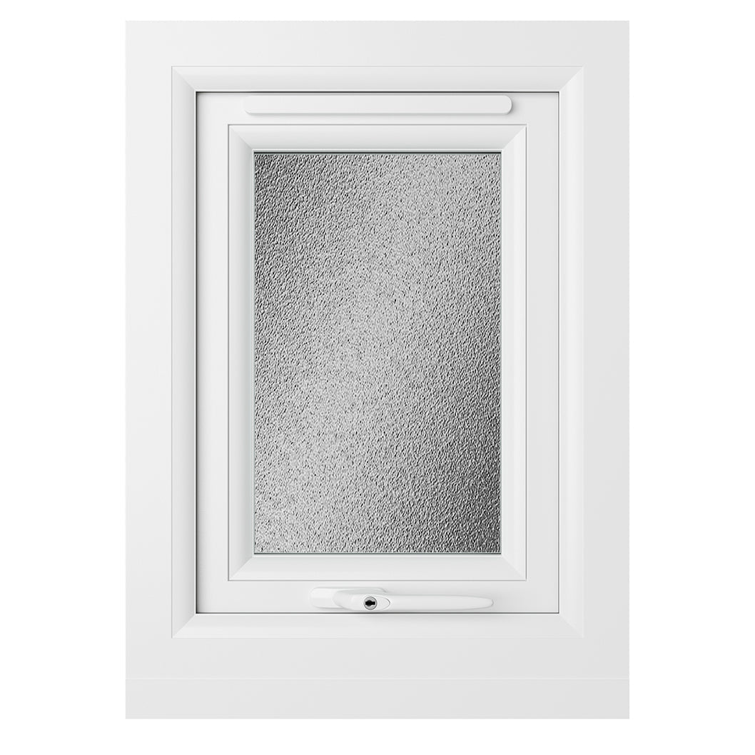 Crystal UPVC Window Grey 7016 External White Int Top Opener Obscure Glazing - JJ Building Materials