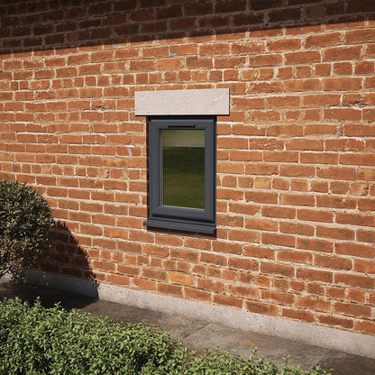 Crystal UPVC Window Grey 7016 External White Int Top Opener Obscure Glazing - JJ Building Materials