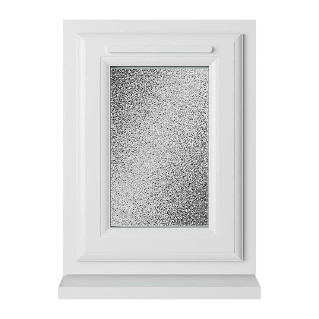 Crystal UPVC Window White Top Opener Obscure Glazing - JJ Building Materials
