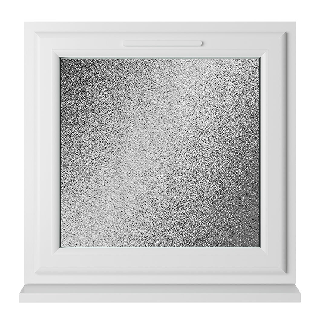 Crystal UPVC Window White Top Opener Obscure Glazing - JJ Building Materials