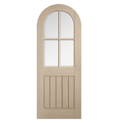 LPD Doors Blonde Oak Mexicano Pre Finished Curved Top Glazed Internal Door