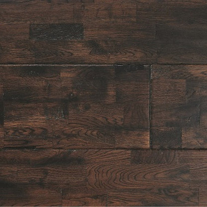 Dark Finger Jointed Oak Hand finished Lacquered Solid Wood Flooring - 1.786m2 Pack Size | Refined Range - JJ Building Materials