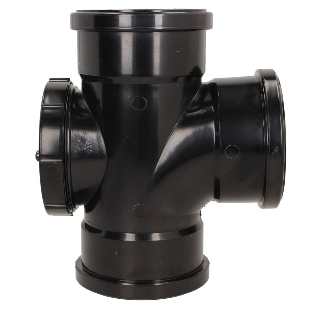 Davant 110mm Ring Seal Black Soil 92 Degree Triple Socket Access Branch Tee - JJ Building Materials