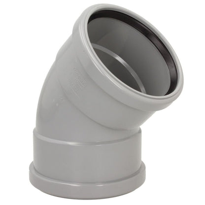 Davant 110mm Ring Seal Push - Fit Soil 135 Degree Double Socket Bend - JJ Building Materials
