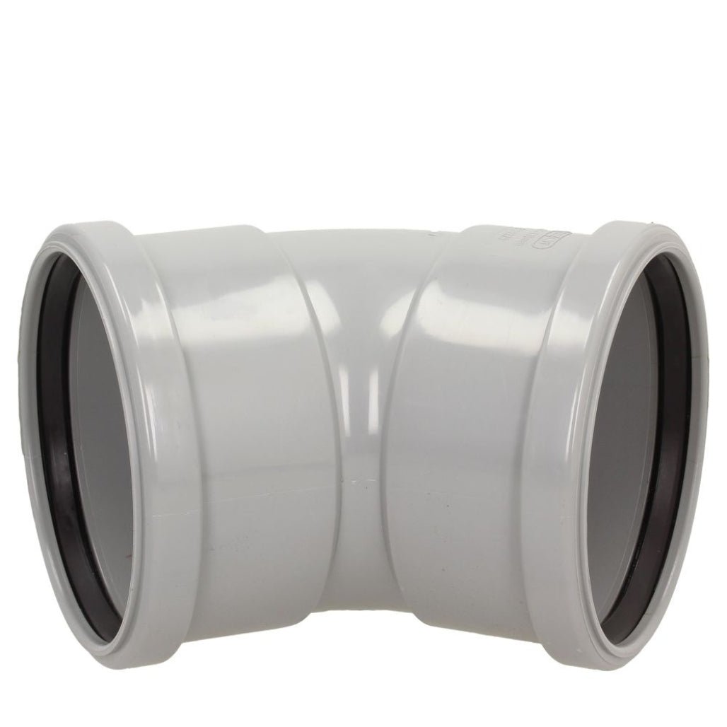 Davant 110mm Ring Seal Push - Fit Soil 135 Degree Double Socket Bend - JJ Building Materials