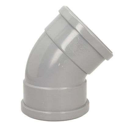 Davant 110mm Ring Seal Push-Fit Soil 135 Degree Double Socket Bend - JJ Building Materials