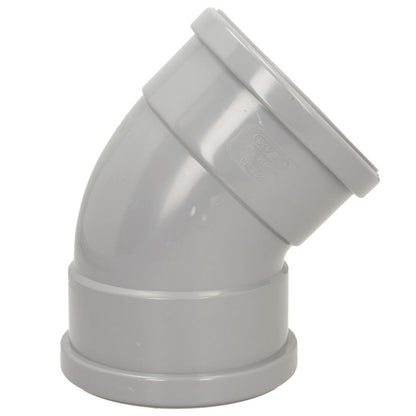 Davant 110mm Ring Seal Push-Fit Soil 135 Degree Double Socket Bend