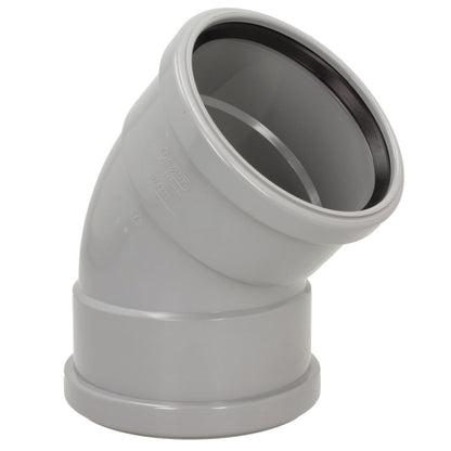 Davant 110mm Ring Seal Push-Fit Soil 135 Degree Double Socket Bend