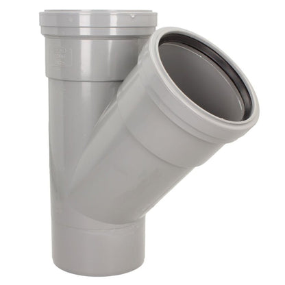Davant 110mm Ring Seal Push - Fit Soil 135 Degree Double Socket Branch Tee - JJ Building Materials