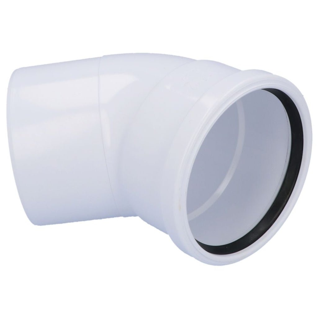 Davant 110mm Ring Seal Push - Fit Soil 135 Degree Single Socket Bend - JJ Building Materials