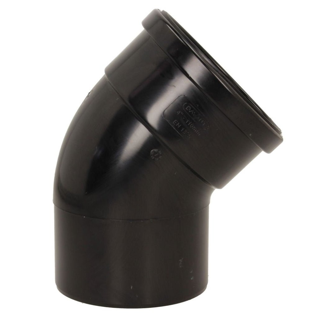 Davant 110mm Ring Seal Push - Fit Soil 135 Degree Single Socket Bend - JJ Building Materials