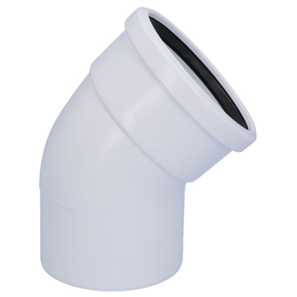 Davant 110mm Ring Seal Push - Fit Soil 135 Degree Single Socket Bend - JJ Building Materials