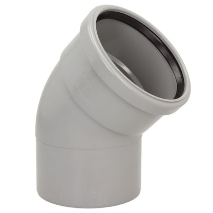 Davant 110mm Ring Seal Push - Fit Soil 135 Degree Single Socket Bend - JJ Building Materials