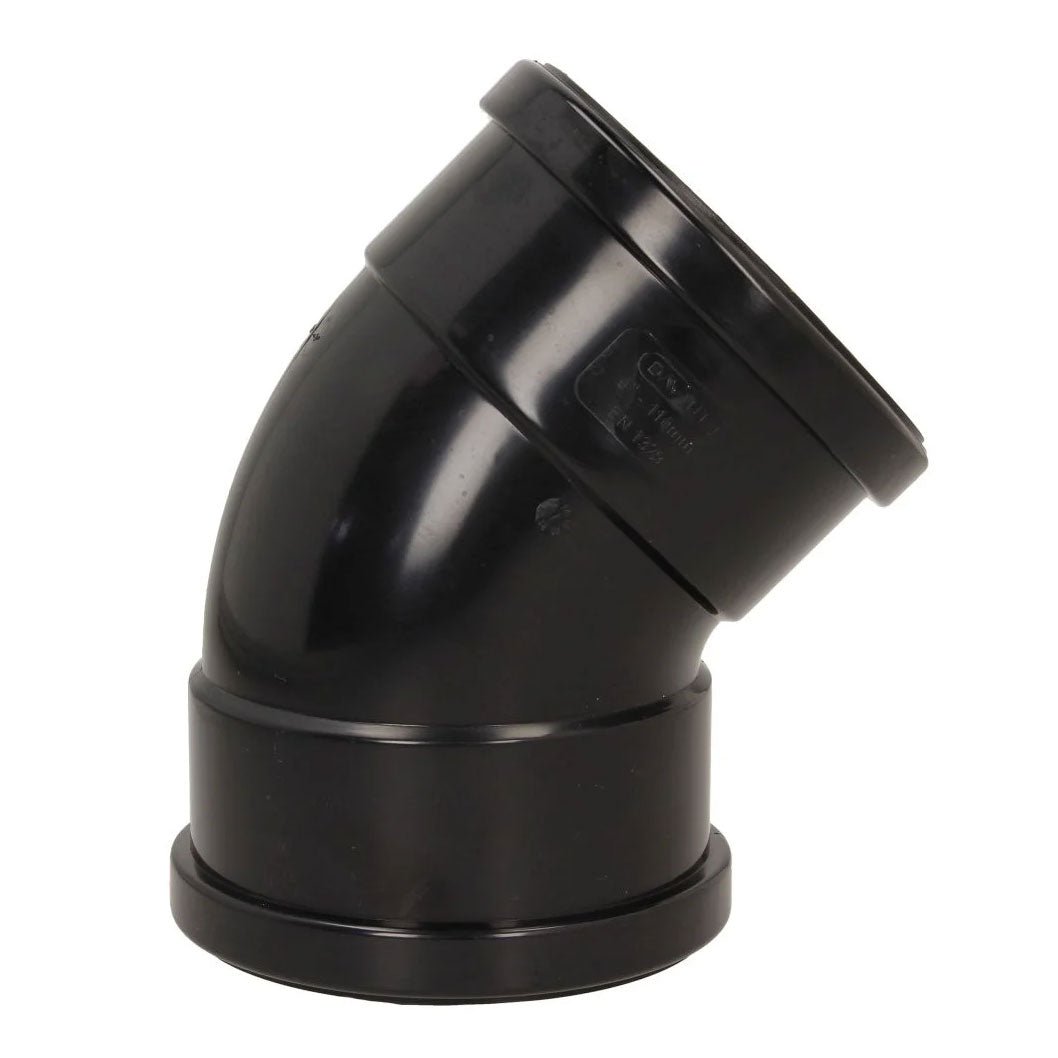 Davant 110mm Ring Seal Push-Fit Soil 135 Degree Single Socket Bend - JJ Building Materials
