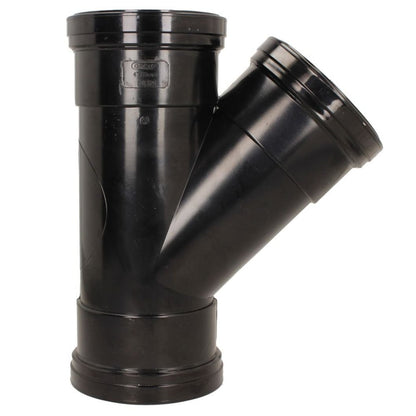 Davant 110mm Ring Seal Push-Fit Soil 135 Degree Triple Socket Branch Tee - JJ Building Materials