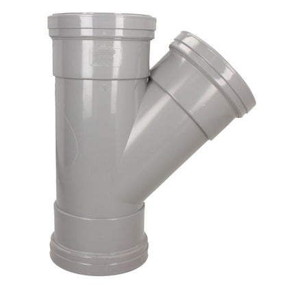 Davant 110mm Ring Seal Push-Fit Soil 135 Degree Triple Socket Branch Tee - JJ Building Materials