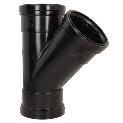 Davant 110mm Ring Seal Push-Fit Soil 135 Degree Triple Socket Branch Tee