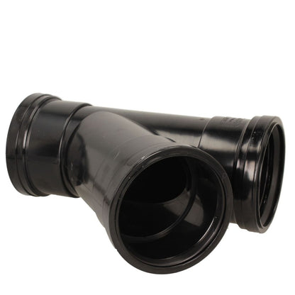 Davant 110mm Ring Seal Push-Fit Soil 135 Degree Triple Socket Branch Tee