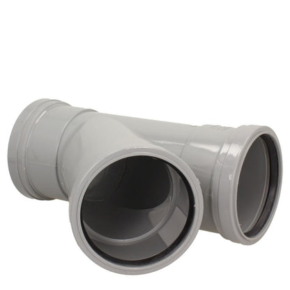 Davant 110mm Ring Seal Push-Fit Soil 135 Degree Triple Socket Branch Tee